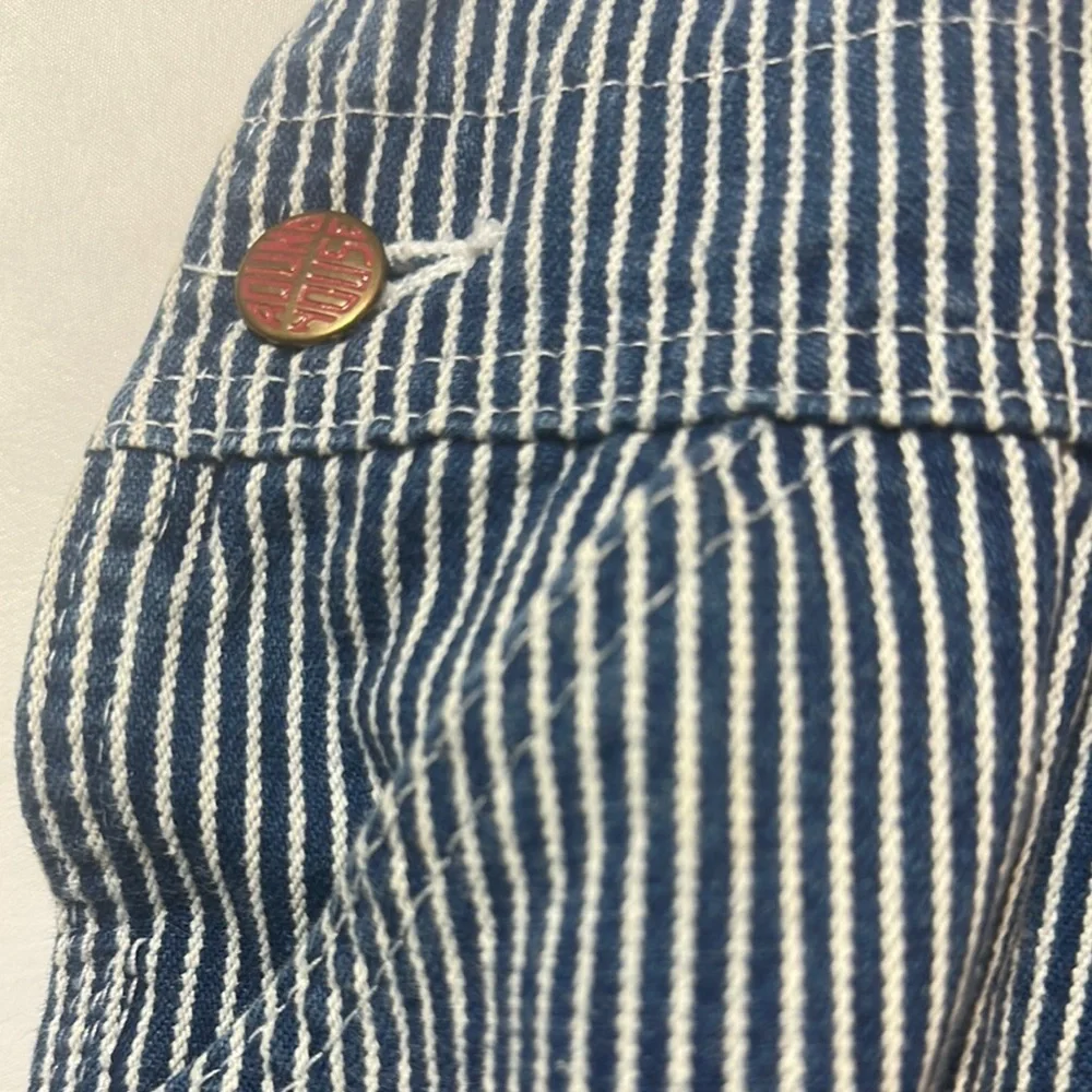 Blue Denim Overalls with Adjustable Straps and Bib Front